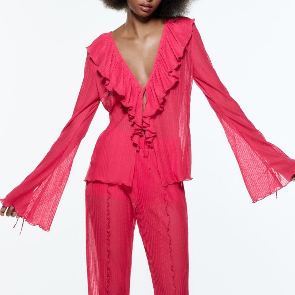 Zara ruffle shirt